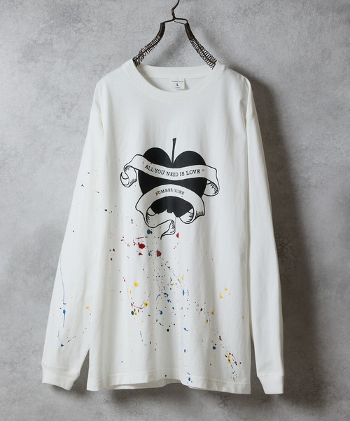 NUMBER (N)INE(ナンバーナイン)の「HAND PAINTED NUMBER (9)INE APPLE PRINTED CLASSIC L/S T-SHIRT / ハンドペイント ナンバーナイン アップル ロゴプリント クラシック ロンT(Tシャツ/カットソー・メンズ・ホワイト/チャコール/ブラック・XL/L/M)」の12枚目の写真