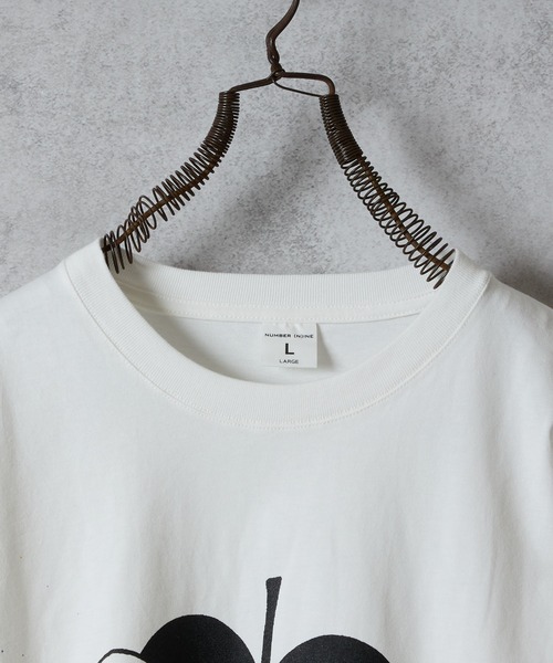 HAND PAINTED NUMBER (9)INE APPLE PRINTED CLASSIC L/S T-SHIRT