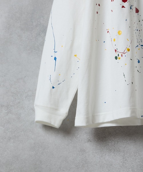 HAND PAINTED NUMBER (9)INE APPLE PRINTED CLASSIC L/S T-SHIRT