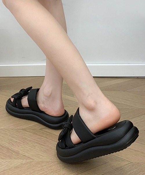 Miniministore(ミニミニストア)の「ミュールサンダル レディース リボン(サンダル・レディース・アイボリー/ブラック・25.0cm/24.0cm/23.5cm/23.0cm/22.5cm/24.5cm)」の5枚目の写真