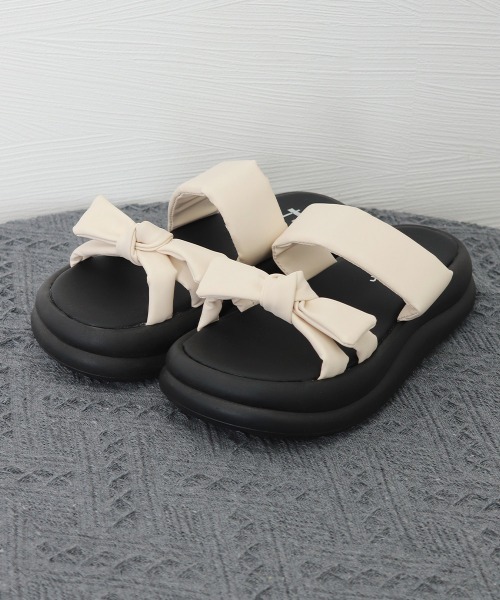 Miniministore(ミニミニストア)の「ミュールサンダル レディース リボン(サンダル・レディース・アイボリー/ブラック・25.0cm/24.0cm/23.5cm/23.0cm/22.5cm/24.5cm)」の18枚目の写真