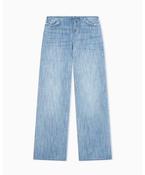 ARMANI EXCHANGE(アルマーニエクスチェンジ)の「【A|X アルマーニ エクスチェンジ】ソリッドスラブコットン ライトブルーデニムパンツ_J79 RAW CUT LOOSE(デニムパンツ・レディース・インディゴブルー・29inch/28inch/27inch/26inch/25inch/24inch)」の5枚目の写真