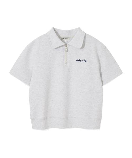WIMENSTai Polo G‑half zip лайтовая футболка с коротким рукавом — графит