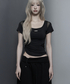 ETRE AU SOMMET（エトレオソメ）の「Modern Square Shirring Tee (Black)（Tシャツ/カットソー・FREE）」