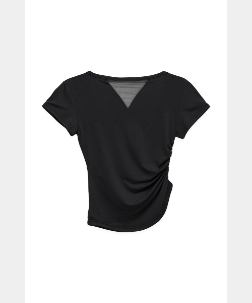 ETRE AU SOMMET(エトレオソメ)の「Modern Square Shirring Tee (Black)(Tシャツ/カットソー・レディース・ブラック・FREE)」の6枚目の写真