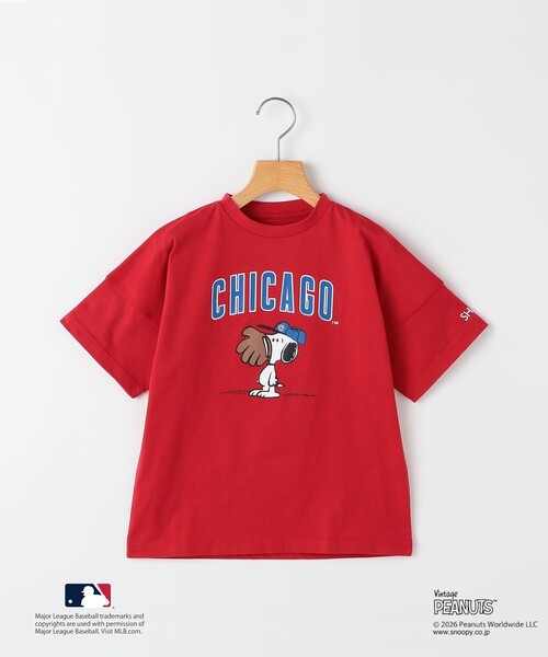 SHIPS(シップス)の「SHIPS KIDS:85~95cm/ PEANUTS×MLB プリント Tシャツ(Tシャツ/カットソー・キッズ・ブラック/レッド/ホワイト/グレー・X-SMALL)」の1枚目の写真