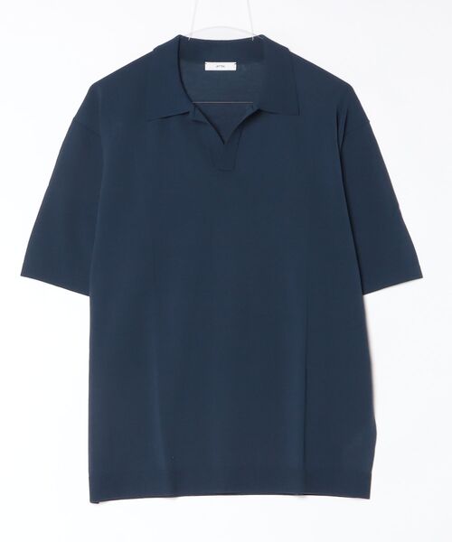 ATON】 FINE ICE COTTON SKIPPER POLO SWEATER（ポロシャツ）｜ATON