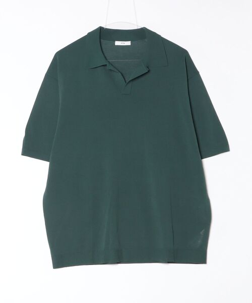 ATON】 FINE ICE COTTON SKIPPER POLO SWEATER（ポロシャツ）｜ATON