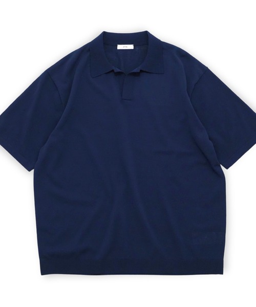 ATON Fine Ice Cotton Skipper Polo Sweater