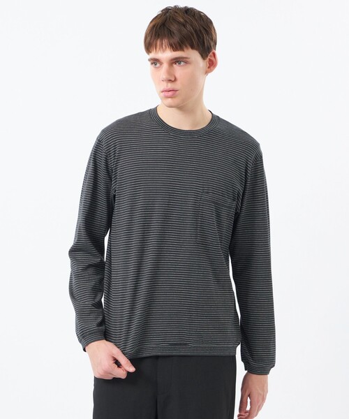 MACKINTOSH PHILOSOPHY(マッキントッシュ フィロソフィー)の「【WEEKENDER】セミルーズロンT ナローボーダー天竺(Tシャツ/カットソー・メンズ・グレー系その他2・40/38)」の1枚目の写真