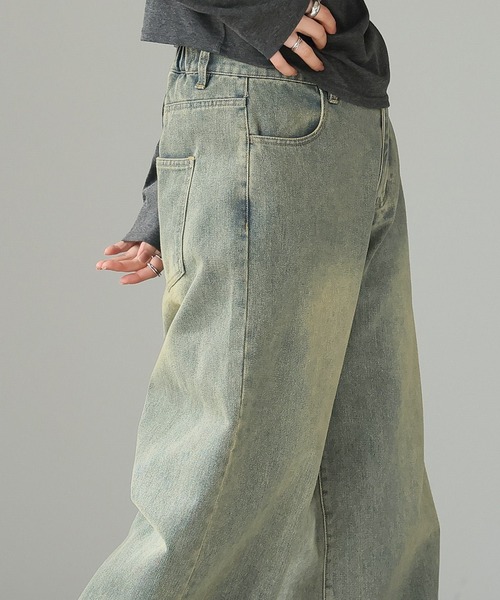 itto...(イット)の「ヴィンテージ加工スーパーワイドデニムパンツ(デニムパンツ・レディース・ブルー/ネイビー・M/L/XL)」の8枚目の写真