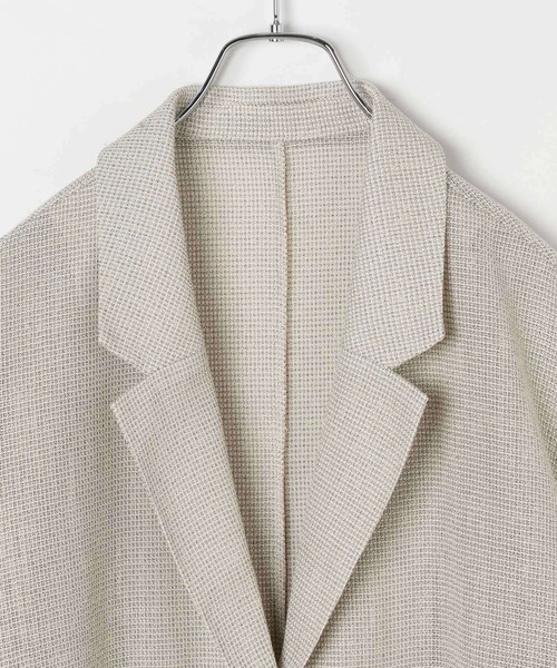 LEPSIM(レプシィム)の「カラミ織り5分袖ジャケット 657167【KKfashion紹介アイテム】(テーラードジャケット・レディース・ブラック系その他/ベージュ系その他・FREE)」の4枚目の写真