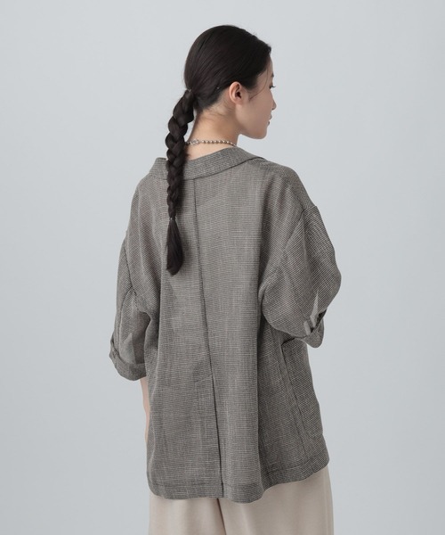 LEPSIM(レプシィム)の「カラミ織り5分袖ジャケット 657167【KKfashion紹介アイテム】(テーラードジャケット・レディース・ブラック系その他/ベージュ系その他・FREE)」の20枚目の写真