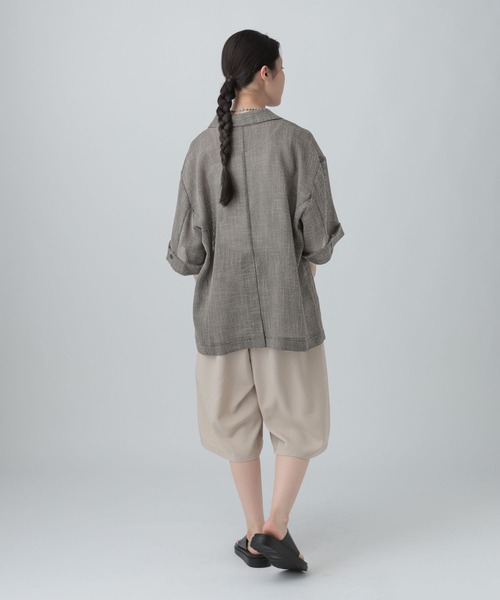LEPSIM(レプシィム)の「カラミ織り5分袖ジャケット 657167【KKfashion紹介アイテム】(テーラードジャケット・レディース・ブラック系その他/ベージュ系その他・FREE)」の12枚目の写真
