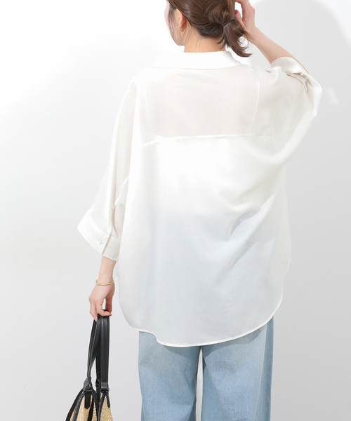 JOURNAL STANDARD relume(ジャーナルスタンダード レリューム)の「ハーフスリーブポンチョシャツ(シャツ/ブラウス・レディース・ブルー系その他/ブラウン/ホワイト・FREE)」の12枚目の写真