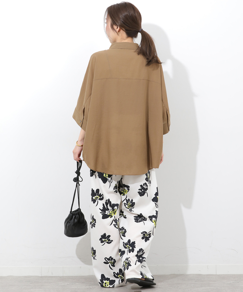 JOURNAL STANDARD relume(ジャーナルスタンダード レリューム)の「ハーフスリーブポンチョシャツ(シャツ/ブラウス・レディース・ブルー系その他/ブラウン/ホワイト・FREE)」の15枚目の写真