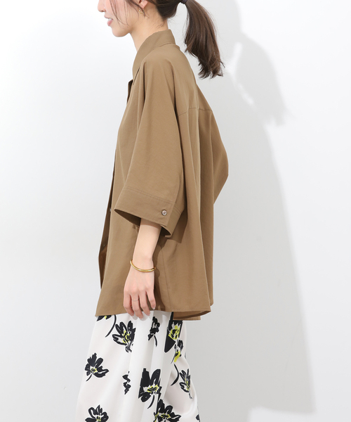 JOURNAL STANDARD relume(ジャーナルスタンダード レリューム)の「ハーフスリーブポンチョシャツ(シャツ/ブラウス・レディース・ブルー系その他/ブラウン/ホワイト・FREE)」の18枚目の写真