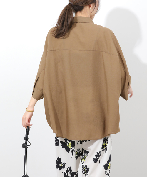 JOURNAL STANDARD relume(ジャーナルスタンダード レリューム)の「ハーフスリーブポンチョシャツ(シャツ/ブラウス・レディース・ブルー系その他/ブラウン/ホワイト・FREE)」の19枚目の写真
