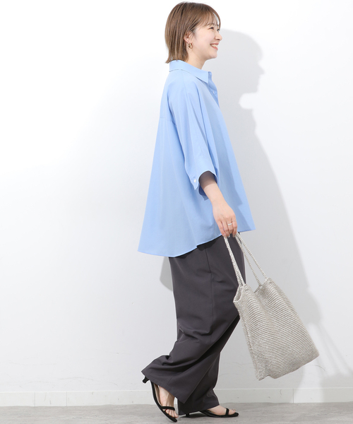JOURNAL STANDARD relume(ジャーナルスタンダード レリューム)の「ハーフスリーブポンチョシャツ(シャツ/ブラウス・レディース・ブルー系その他/ブラウン/ホワイト・FREE)」の21枚目の写真