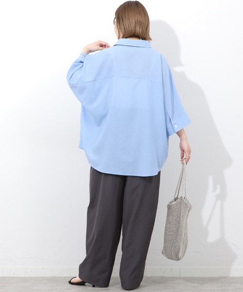 JOURNAL STANDARD relume(ジャーナルスタンダード レリューム)の「ハーフスリーブポンチョシャツ(シャツ/ブラウス・レディース・ブルー系その他/ブラウン/ホワイト・FREE)」の22枚目の写真