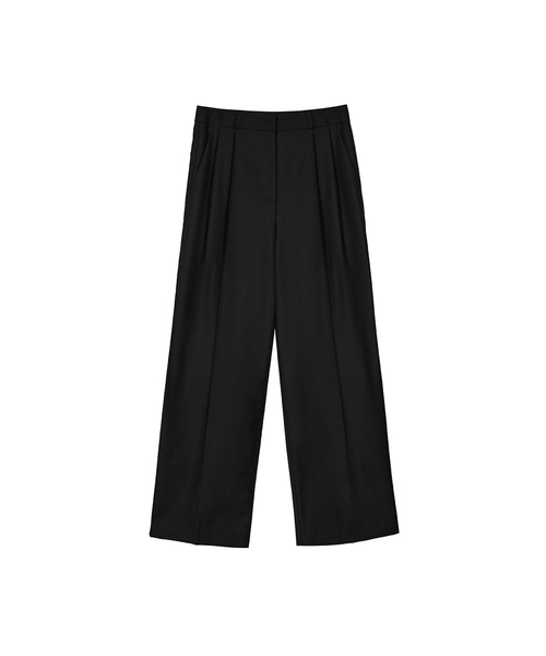 PORTERNA(ポルテナ)の「CLASSIC TWO TUCK SLACKS-2COLOR(スラックス・レディース・チャコールグレー/ブラック・SMALL/MEDIUM)」の2枚目の写真