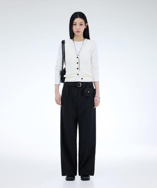 PORTERNA(ポルテナ)の「CLASSIC TWO TUCK SLACKS-2COLOR(スラックス・レディース・チャコールグレー/ブラック・SMALL/MEDIUM)」の3枚目の写真
