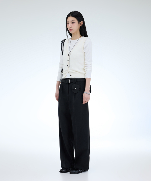 PORTERNA(ポルテナ)の「CLASSIC TWO TUCK SLACKS-2COLOR(スラックス・レディース・チャコールグレー/ブラック・SMALL/MEDIUM)」の4枚目の写真