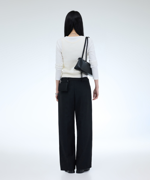 PORTERNA(ポルテナ)の「CLASSIC TWO TUCK SLACKS-2COLOR(スラックス・レディース・チャコールグレー/ブラック・SMALL/MEDIUM)」の5枚目の写真