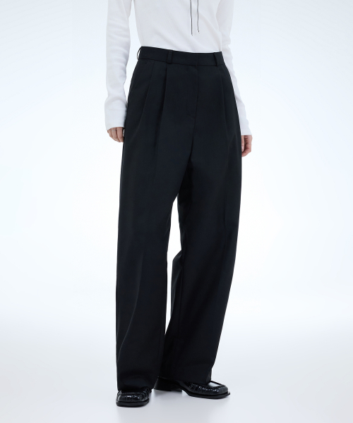 PORTERNA(ポルテナ)の「CLASSIC TWO TUCK SLACKS-2COLOR(スラックス・レディース・チャコールグレー/ブラック・SMALL/MEDIUM)」の8枚目の写真