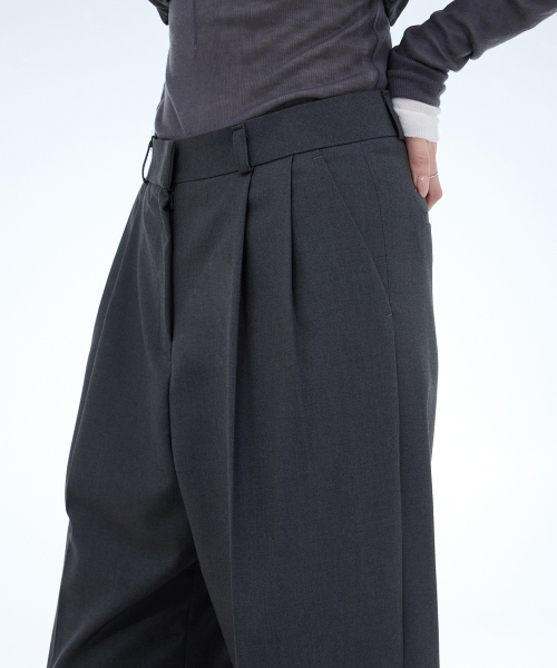 PORTERNA(ポルテナ)の「CLASSIC TWO TUCK SLACKS-2COLOR(スラックス・レディース・チャコールグレー/ブラック・SMALL/MEDIUM)」の14枚目の写真