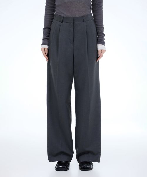 PORTERNA(ポルテナ)の「CLASSIC TWO TUCK SLACKS-2COLOR(スラックス・レディース・チャコールグレー/ブラック・SMALL/MEDIUM)」の15枚目の写真