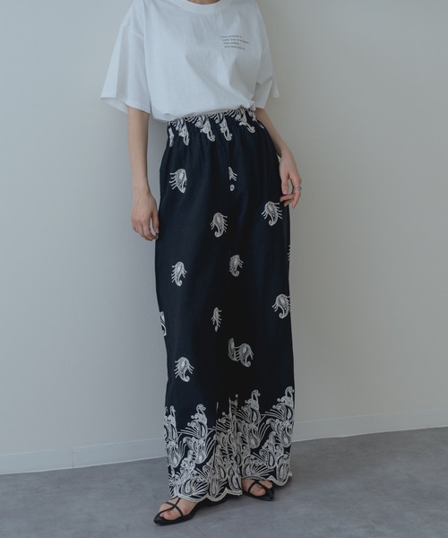 refinedworks（リファインドワークス）の「【refinedworks】夏 の装いにぴったりな 刺繍 コットン パンツ（その他パンツ・レディース・アイボリー/ブラック/ブラウン・FREE）」の3枚目の写真