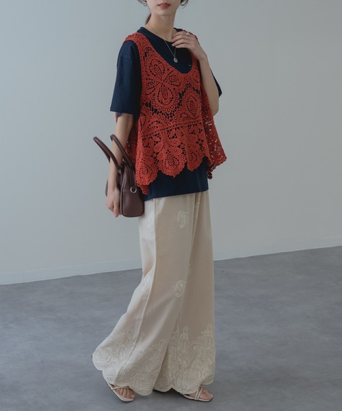 refinedworks（リファインドワークス）の「【refinedworks】夏 の装いにぴったりな 刺繍 コットン パンツ（その他パンツ・レディース・アイボリー/ブラック/ブラウン・FREE）」の13枚目の写真