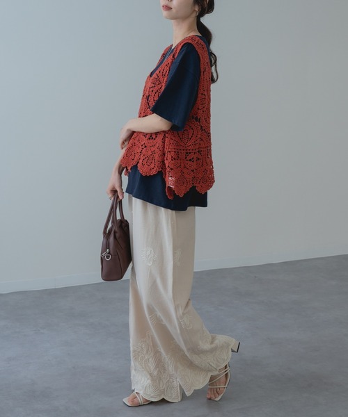 refinedworks（リファインドワークス）の「【refinedworks】夏 の装いにぴったりな 刺繍 コットン パンツ（その他パンツ・レディース・アイボリー/ブラック/ブラウン・FREE）」の15枚目の写真