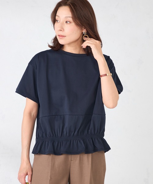 GALLORIA（ギャローリア）の「裾シャーリングプルオーバー（Tシャツ/カットソー・レディース・ネイビー/イエロー/ホワイト・S/M/LL/L）」の3枚目の写真