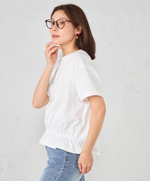 GALLORIA（ギャローリア）の「裾シャーリングプルオーバー（Tシャツ/カットソー・レディース・ネイビー/イエロー/ホワイト・S/M/LL/L）」の5枚目の写真