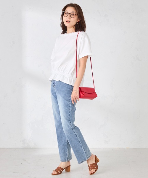 GALLORIA（ギャローリア）の「裾シャーリングプルオーバー（Tシャツ/カットソー・レディース・ネイビー/イエロー/ホワイト・S/M/LL/L）」の7枚目の写真