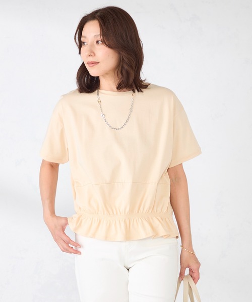 GALLORIA（ギャローリア）の「裾シャーリングプルオーバー（Tシャツ/カットソー・レディース・ネイビー/イエロー/ホワイト・S/M/LL/L）」の13枚目の写真