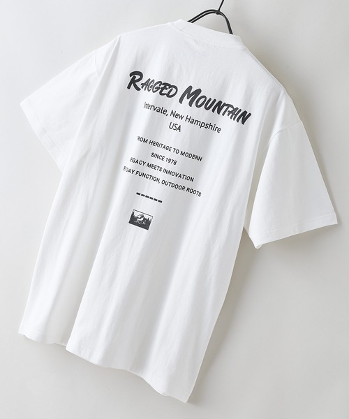 ragged mountain(ラギットマウンテン)の「【RAGGED MOUNTAIN/ラギットマウンテン】【背中で見せるバックプリント】ALITON/アリトン ビッグT バックプリントTシャツ ルーズシルエット ストリート アウトドア 綿100%(Tシャツ/カットソー・メンズ・ホワイト/ブラック/カーキ/ベージュ・X-LARGE/MEDIUM/LARGE)」の1枚目の写真