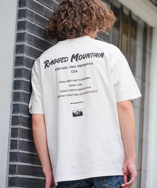 ragged mountain(ラギットマウンテン)の「【RAGGED MOUNTAIN/ラギットマウンテン】【背中で見せるバックプリント】ALITON/アリトン ビッグT バックプリントTシャツ ルーズシルエット ストリート アウトドア 綿100%(Tシャツ/カットソー・メンズ・ホワイト/ブラック/カーキ/ベージュ・X-LARGE/MEDIUM/LARGE)」の21枚目の写真