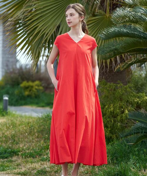 DRESSTERIOR(ドレステリア)の「【きれいめ/ウォッシャブル】コットンローンフレンチスリーブワンピ(ワンピース・レディース・ブラウン系その他/ブルー系その他/オレンジ・38/36)」の1枚目の写真