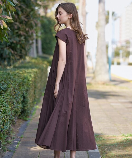 DRESSTERIOR(ドレステリア)の「【きれいめ/ウォッシャブル】コットンローンフレンチスリーブワンピ(ワンピース・レディース・ブラウン系その他/ブルー系その他/オレンジ・38/36)」の4枚目の写真