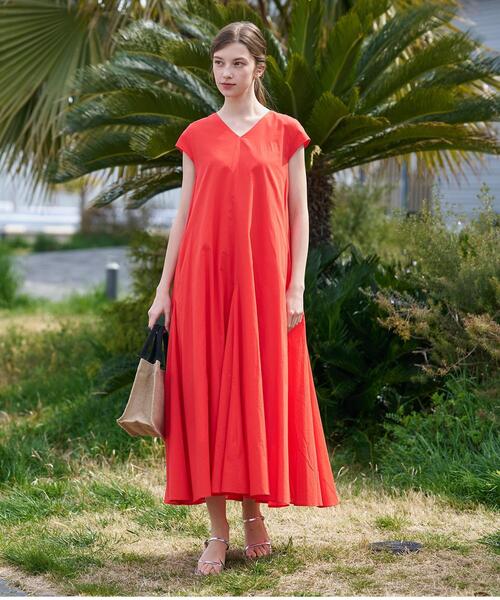 DRESSTERIOR(ドレステリア)の「【きれいめ/ウォッシャブル】コットンローンフレンチスリーブワンピ(ワンピース・レディース・ブラウン系その他/ブルー系その他/オレンジ・38/36)」の7枚目の写真