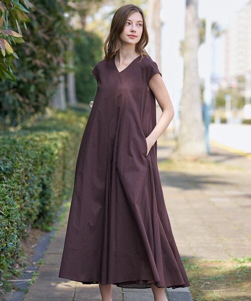 DRESSTERIOR(ドレステリア)の「【きれいめ/ウォッシャブル】コットンローンフレンチスリーブワンピ(ワンピース・レディース・ブラウン系その他/ブルー系その他/オレンジ・38/36)」の10枚目の写真