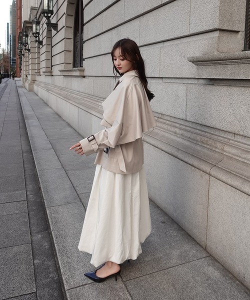 ORGUE(オルグ)の「Cape trench coat/ケープトレンチコート(トレンチコート・レディース・ベージュ/グレー・FREE)」の21枚目の写真