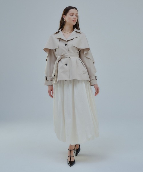 ORGUE(オルグ)の「Cape trench coat/ケープトレンチコート(トレンチコート・レディース・ベージュ/グレー・FREE)」の20枚目の写真