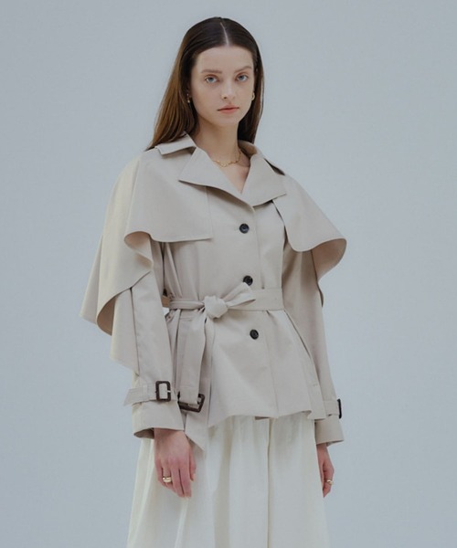 ORGUE(オルグ)の「Cape trench coat/ケープトレンチコート(トレンチコート・レディース・ベージュ/グレー・FREE)」の19枚目の写真