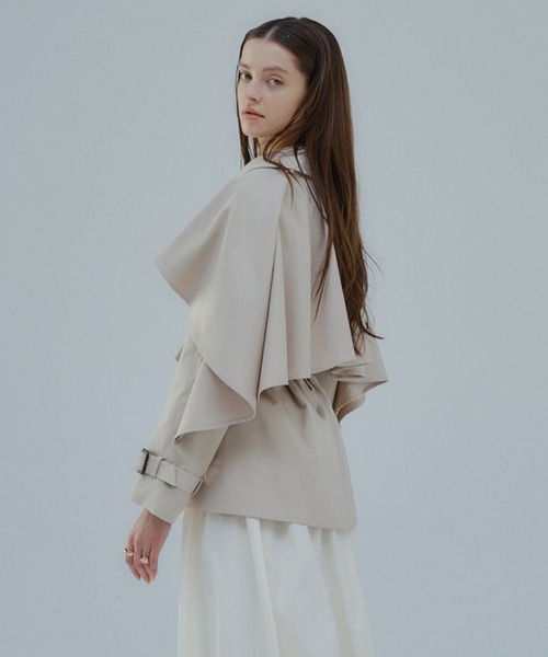 ORGUE(オルグ)の「Cape trench coat/ケープトレンチコート(トレンチコート・レディース・ベージュ/グレー・FREE)」の18枚目の写真