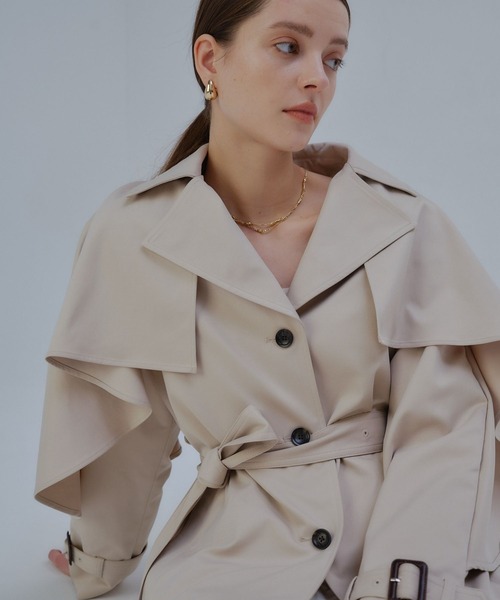 セール】Cape trench coat/ケープトレンチコート（トレンチコート