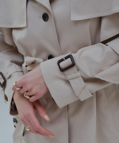 ORGUE(オルグ)の「Cape trench coat/ケープトレンチコート(トレンチコート・レディース・ベージュ/グレー・FREE)」の13枚目の写真